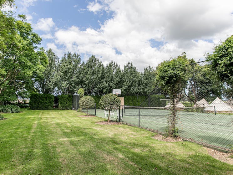 Our championship tennis court is perfect for creating your own tournament with friends and family