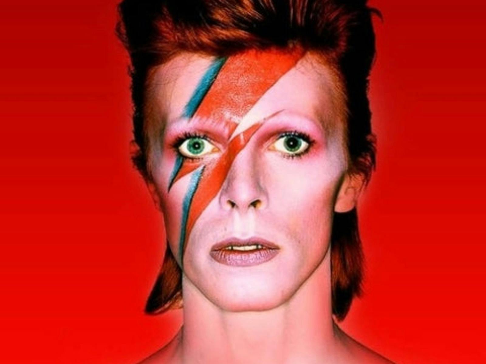 David Bowie. A lightning drawn on the faceman with a