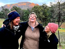 Laughing women at sunset on Wilpena Women's Weekend, Active Rest Retreats, Wilpena Pound Resort