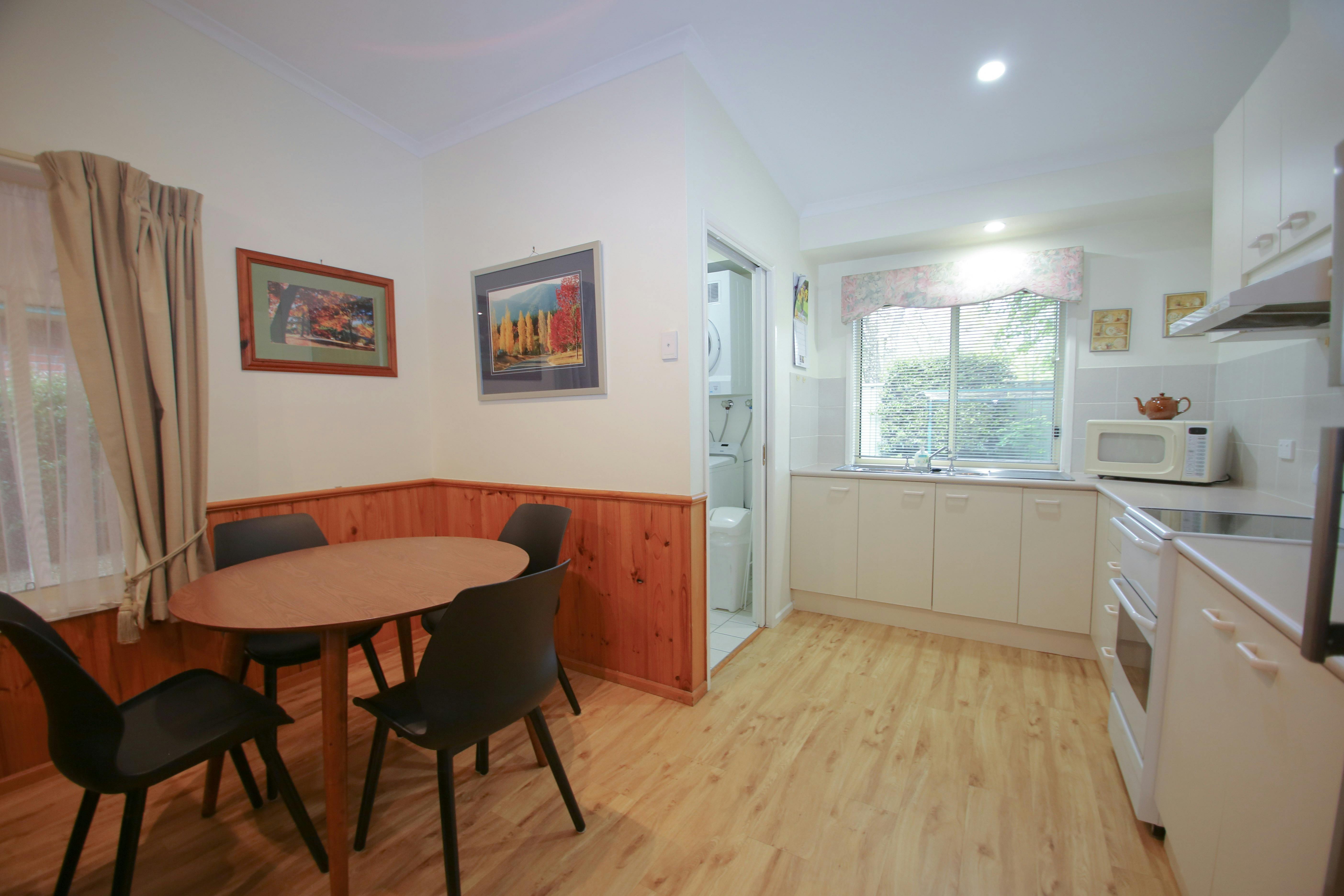 Dining and kitchen at Silver Birches Unit 5