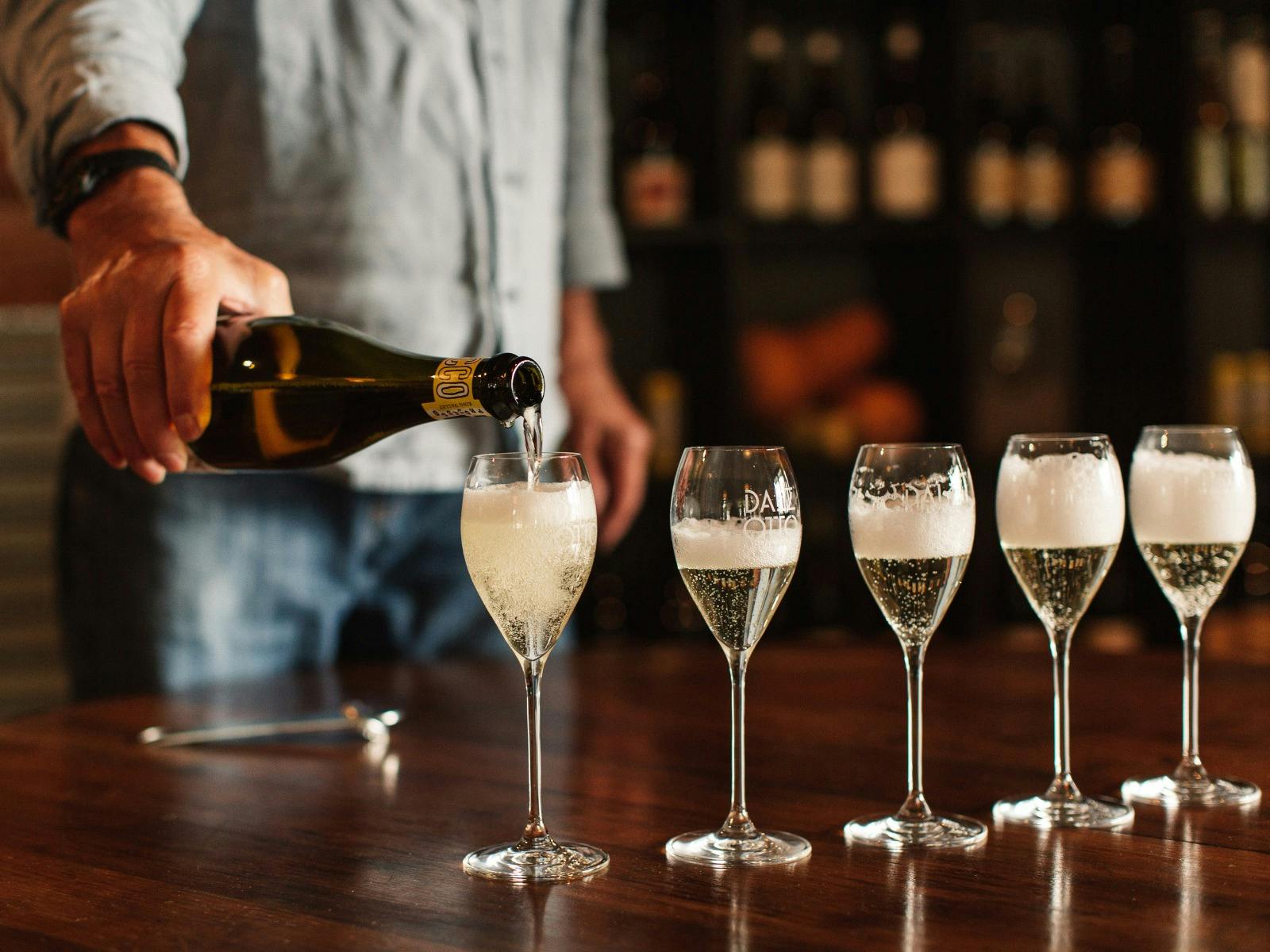 Dal Zotto Wines Pucino Prosecco being poured