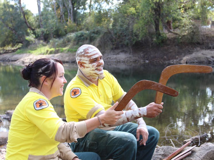 Aboriginal Discovery Rangers Shane Herringotn and Taleah Bulger