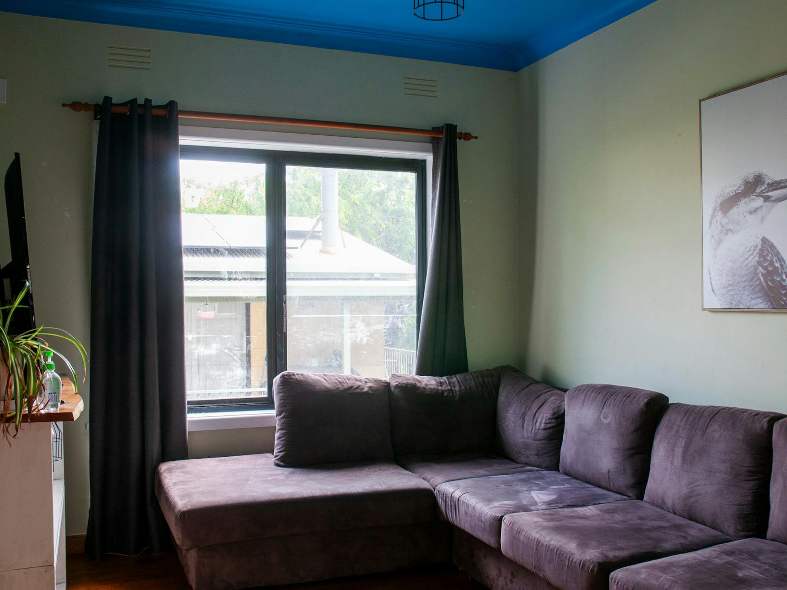 Large TV, comfortable couch