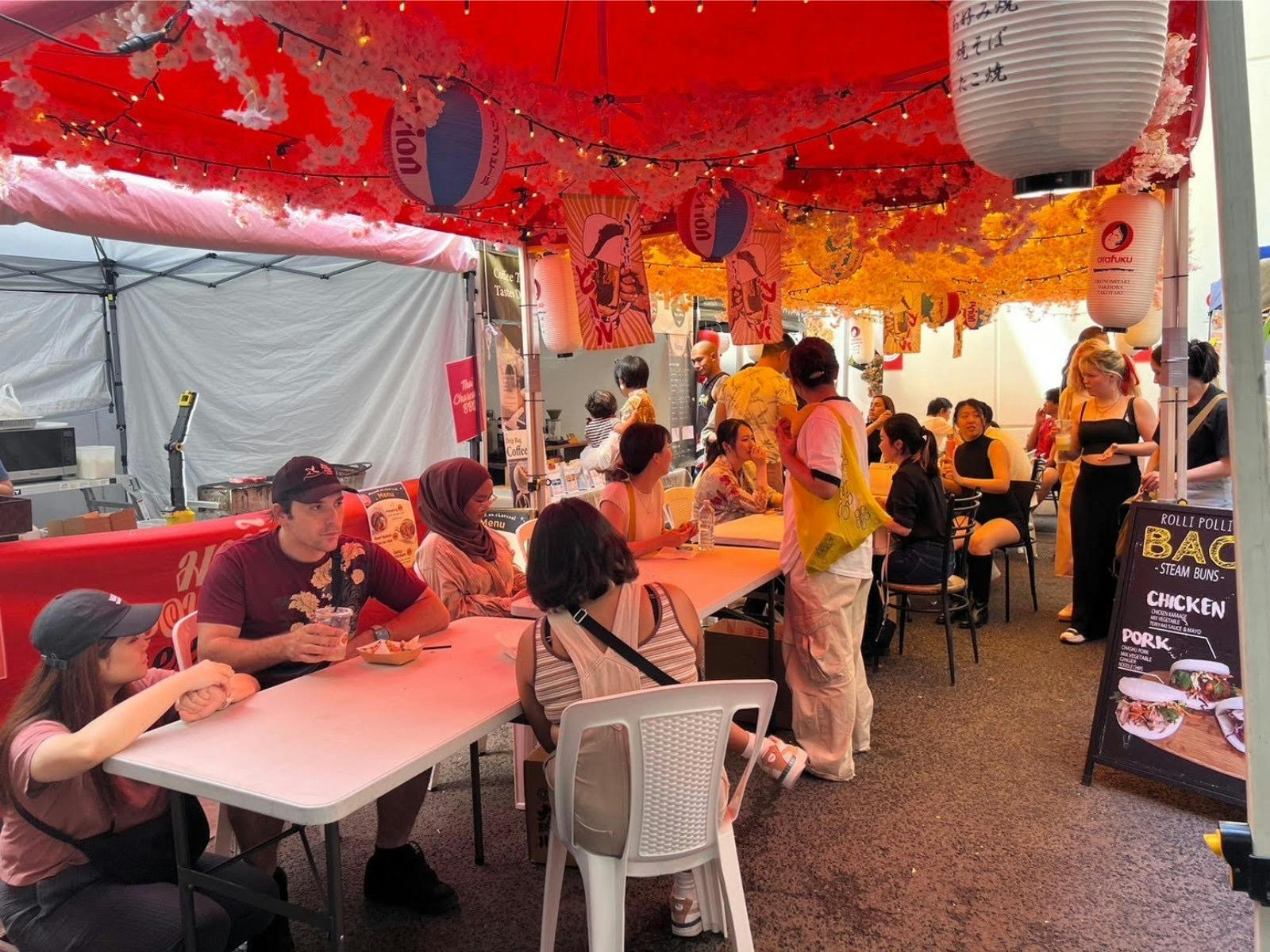 Food space with cherry blossom