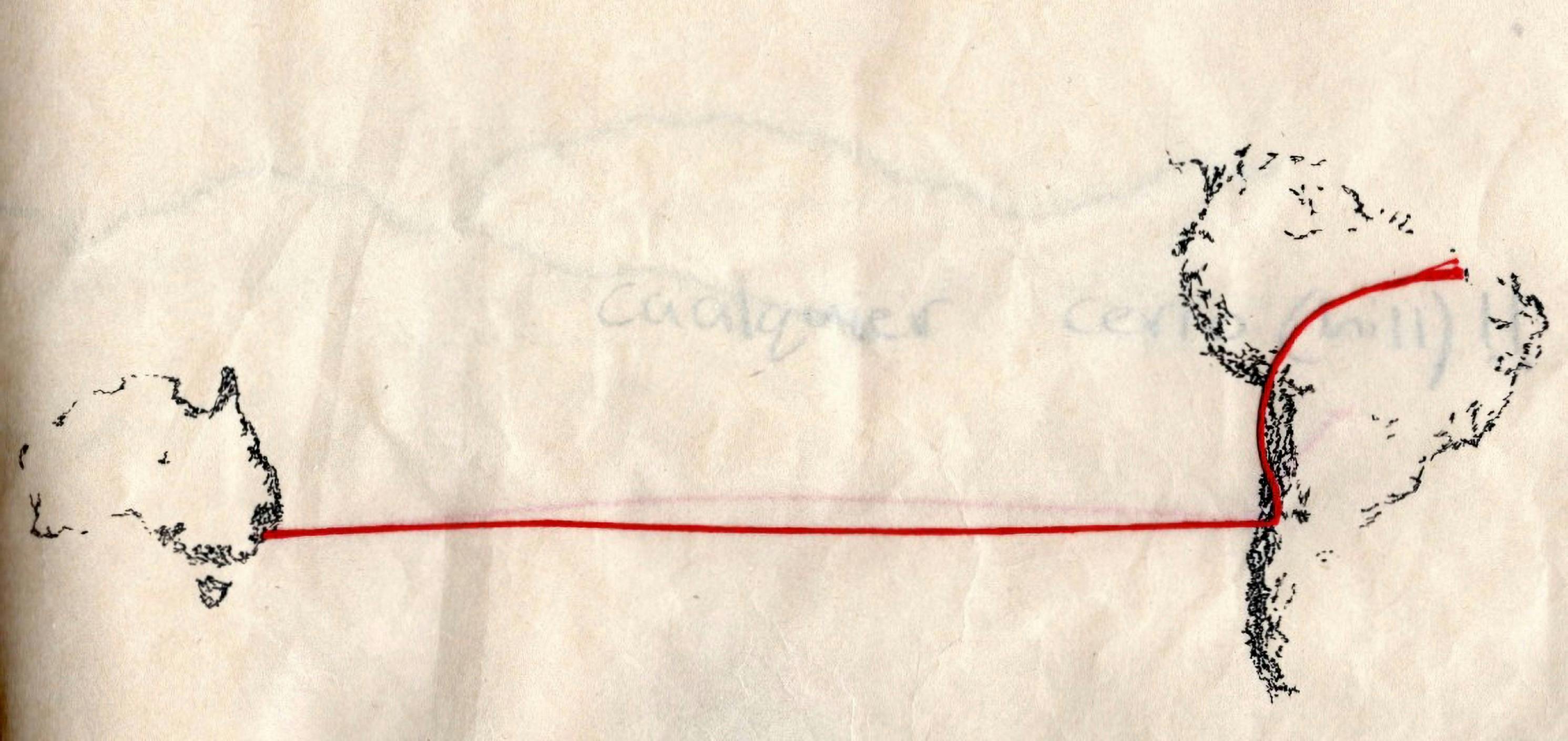 An illustration depicting a journey from Chile to Canberra