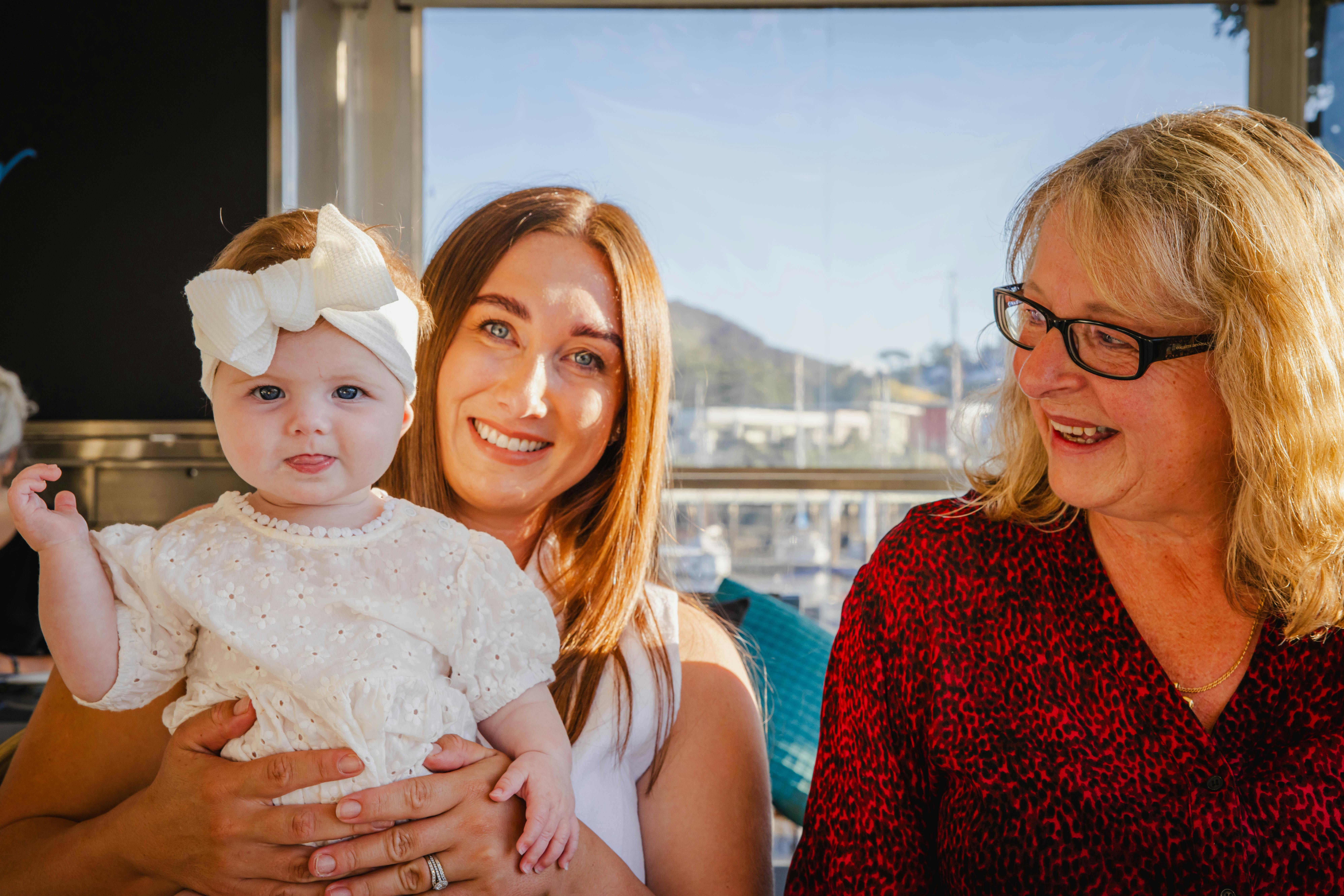 Mother's Day Lunch at Three generations of girls enjoying Mudbar Restaurant with river views