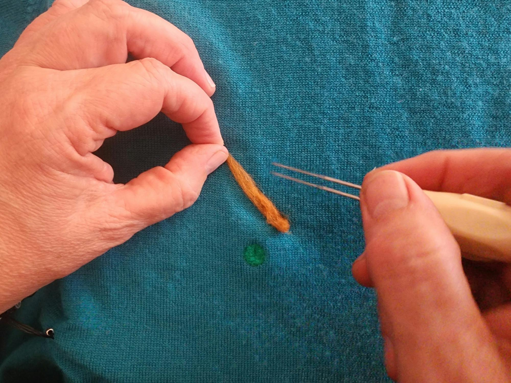 Needle Felting: Mend and embellish a pre loved jumper