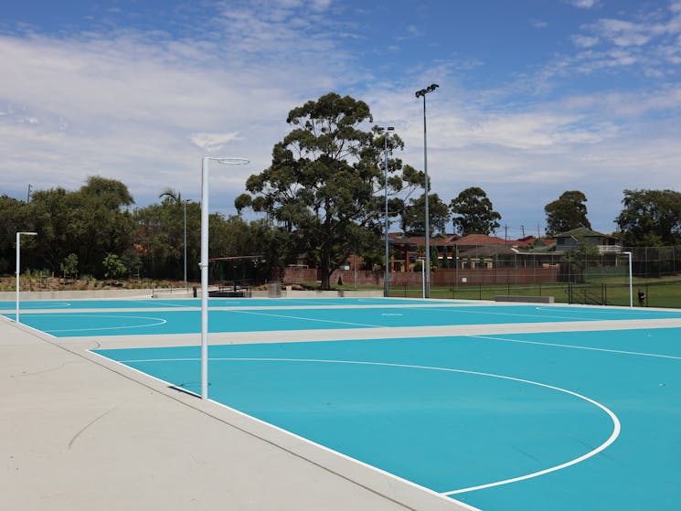 The new resurfaced netball courts