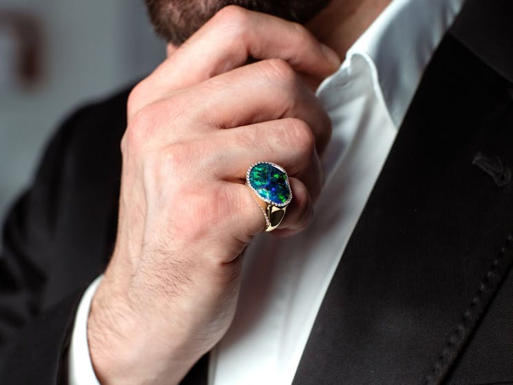 Opal Minded Men Opal Ring