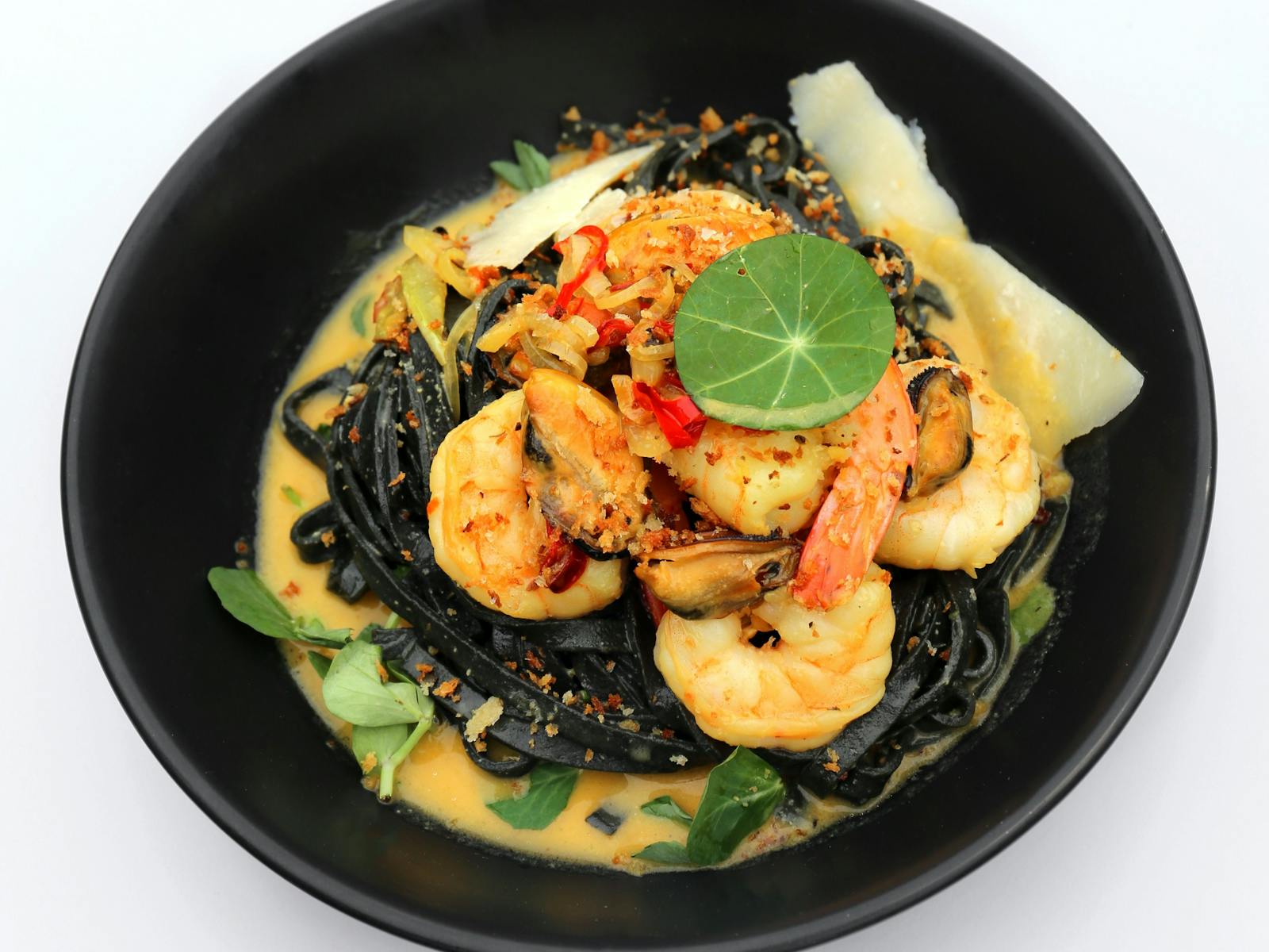 The Butter Factory Restaurant Pyree Rustic Seasonal Menu Squid Ink Linguine