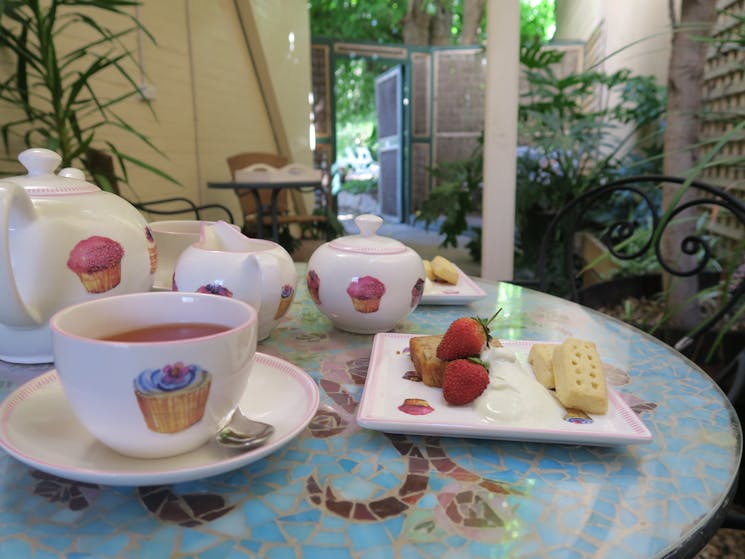 Enjoy home baked treats in the tranquil gardens