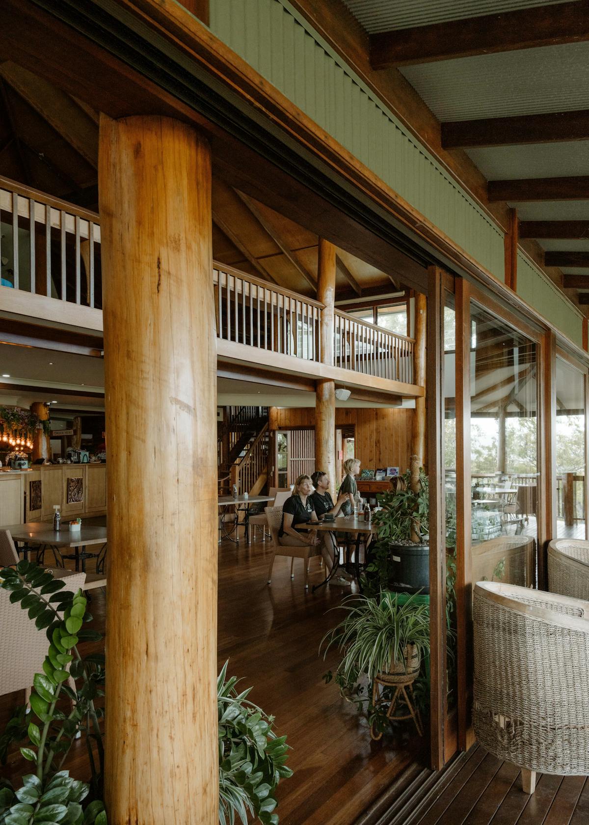 Inside building