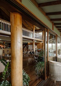 Inside building