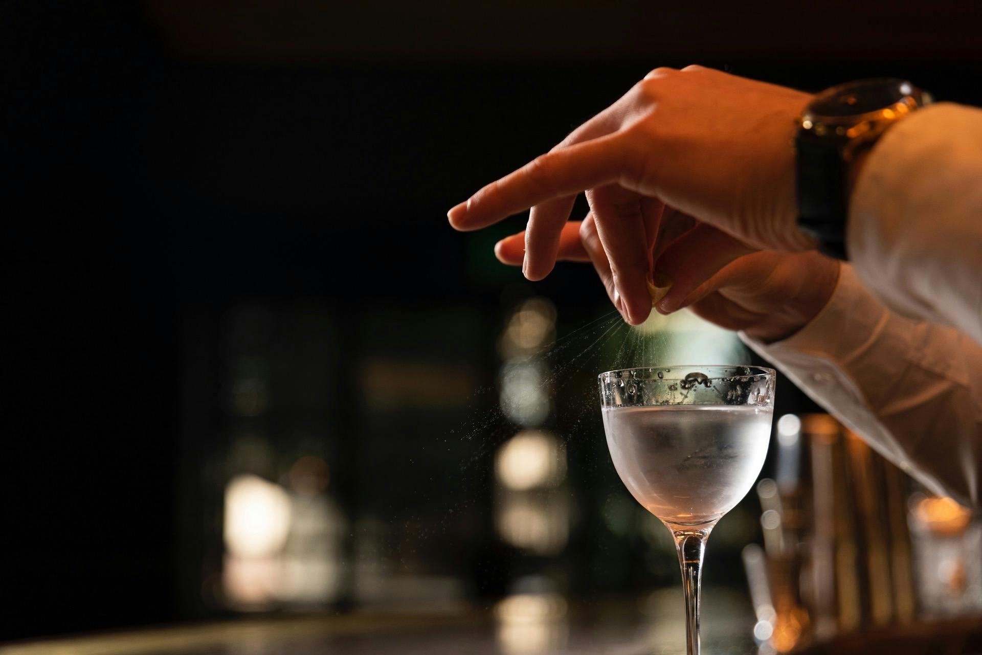 Cocktail with bartender