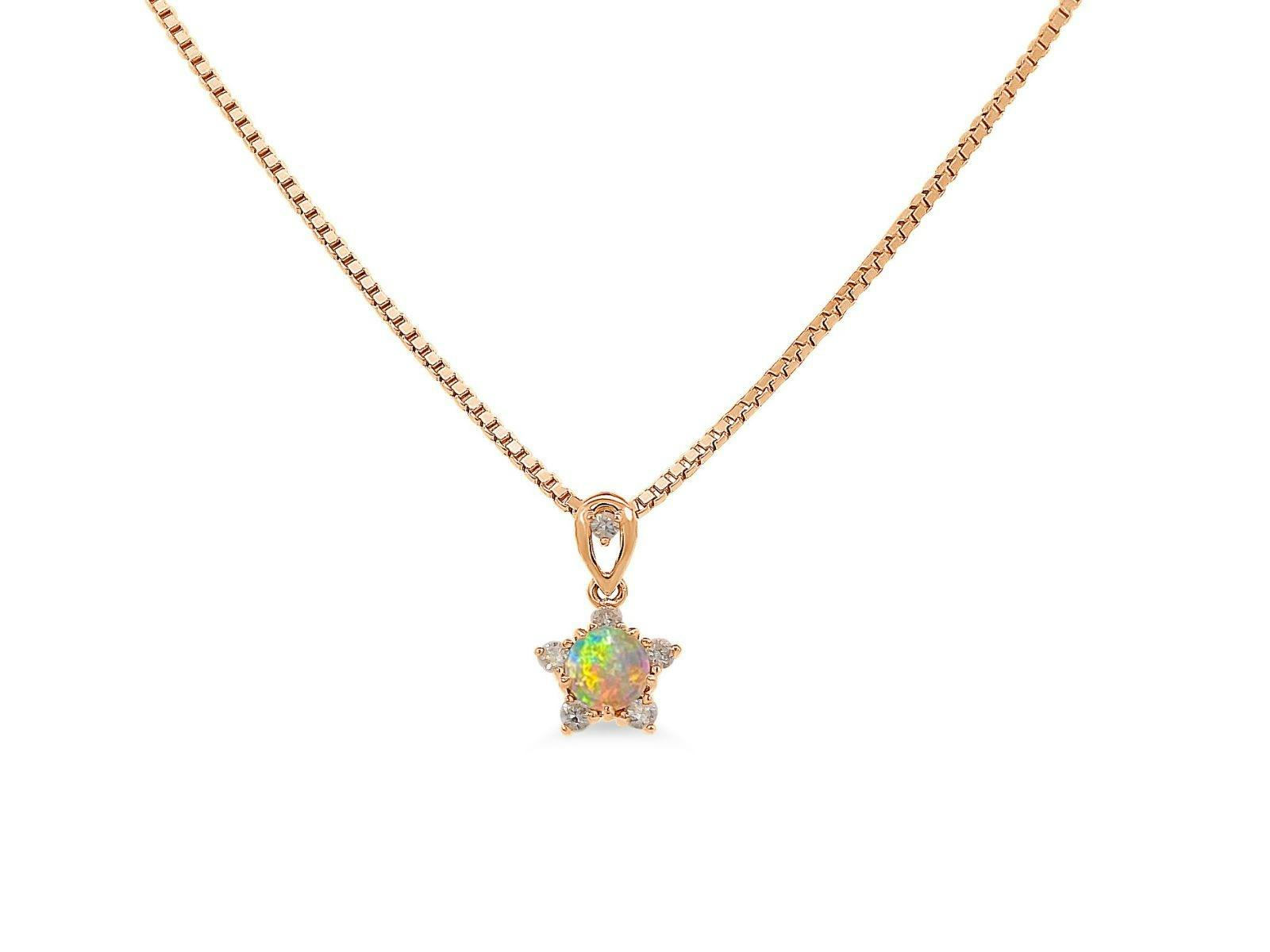 Handcrafted in 18K Gold Opal Star Pendant Designed by Dr Renata