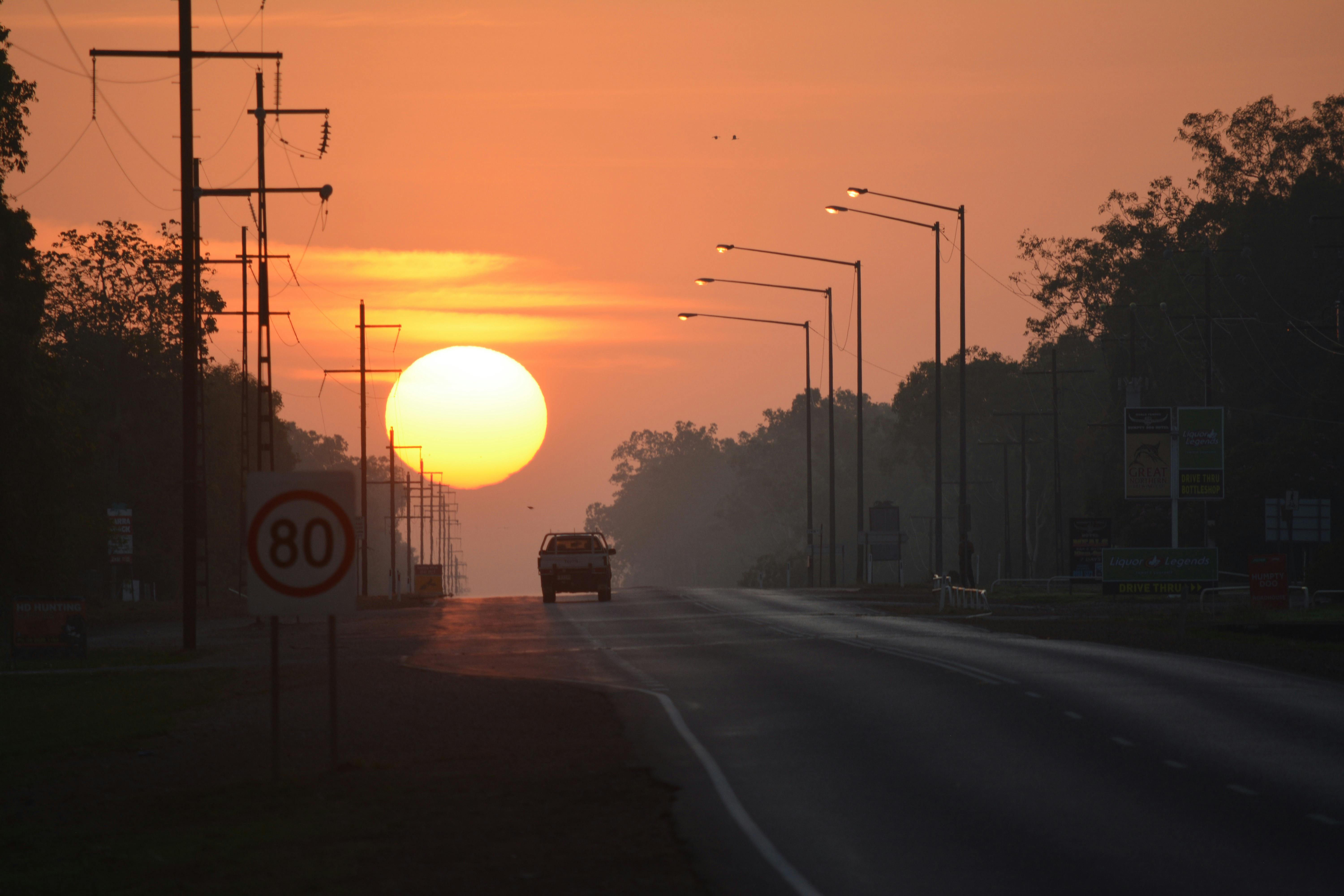 Sunrising on Arnhem Highway