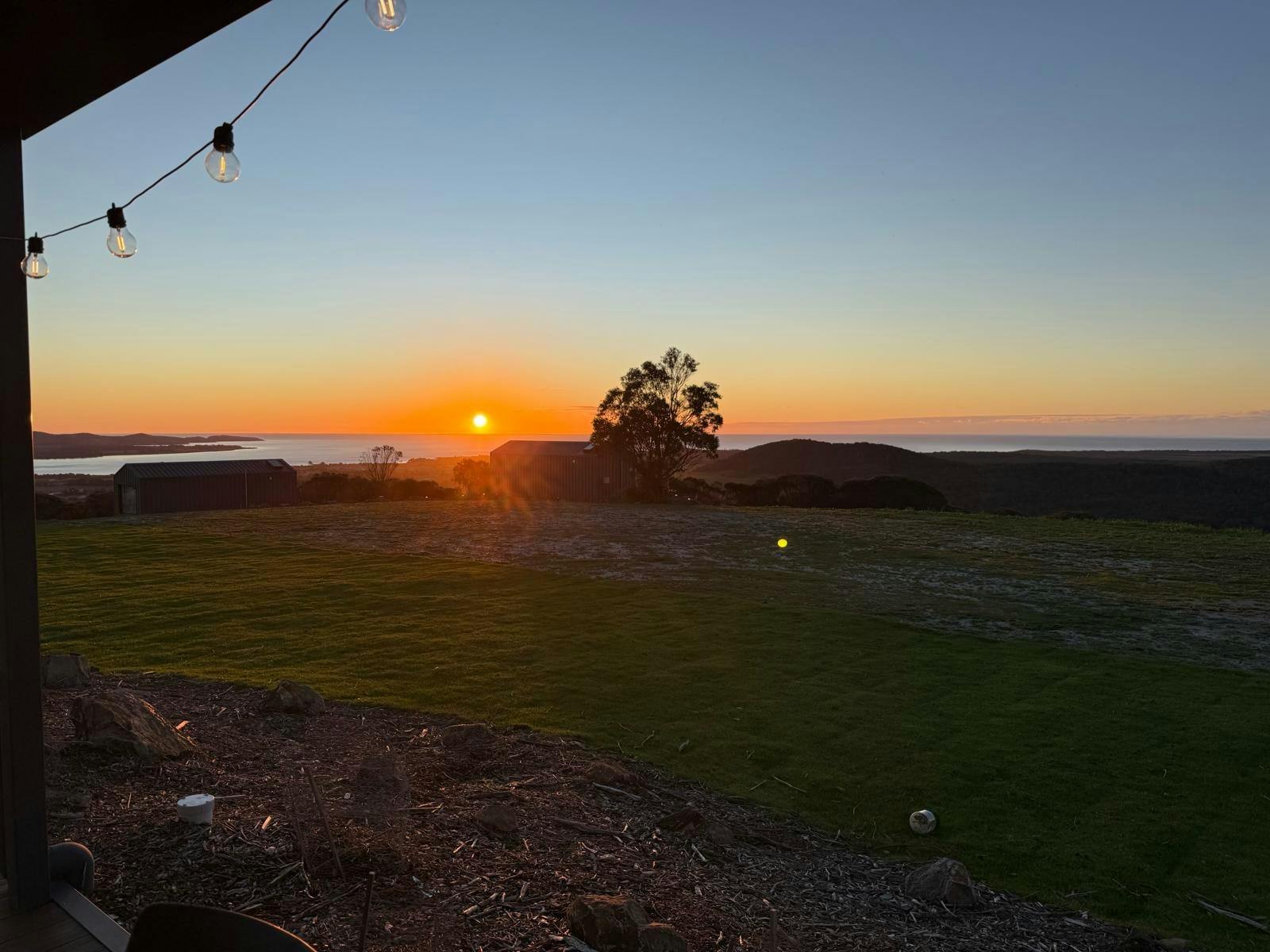 Sun dipping below Bass Strait