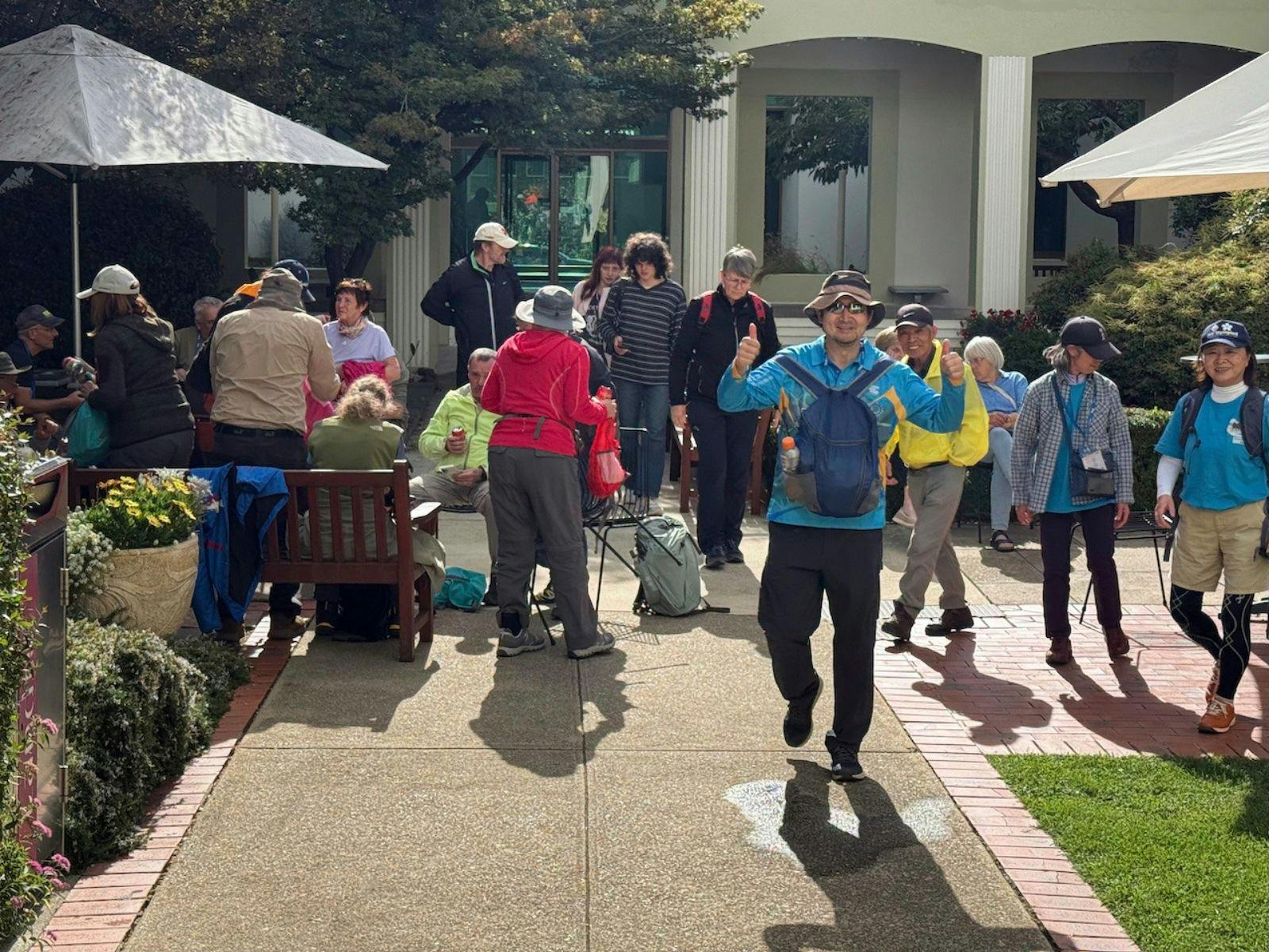 People relaxing after the event