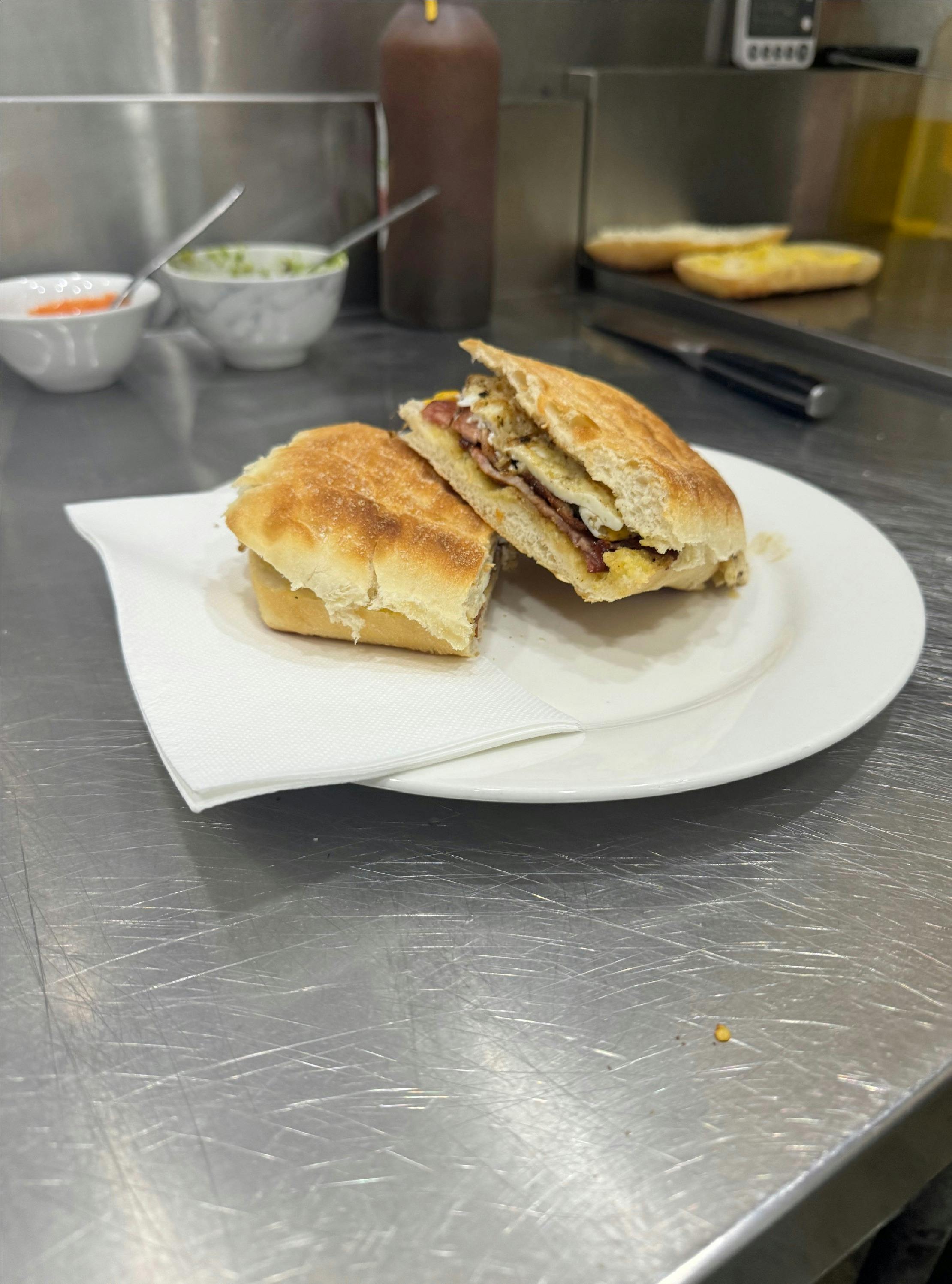 Bacon & Egg Roll at Vode Cafe