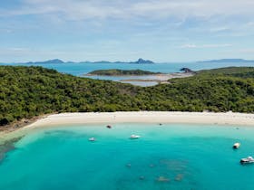 Drone view of Whitehaven Beach.