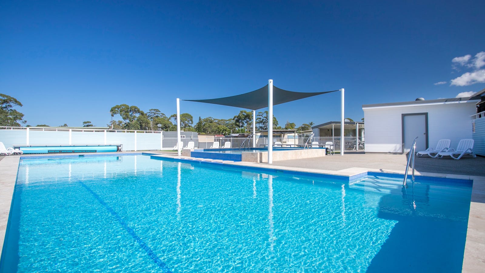 Heated outdoor swimming pool