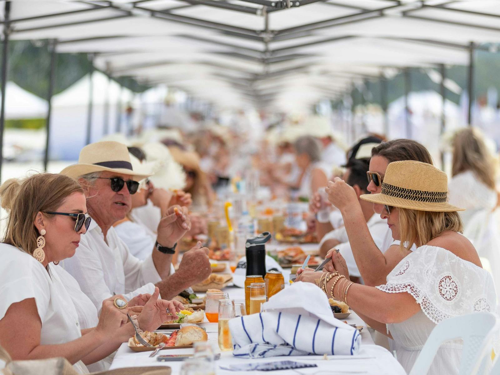 White on Whitehaven guests sitting for Long Lunch
