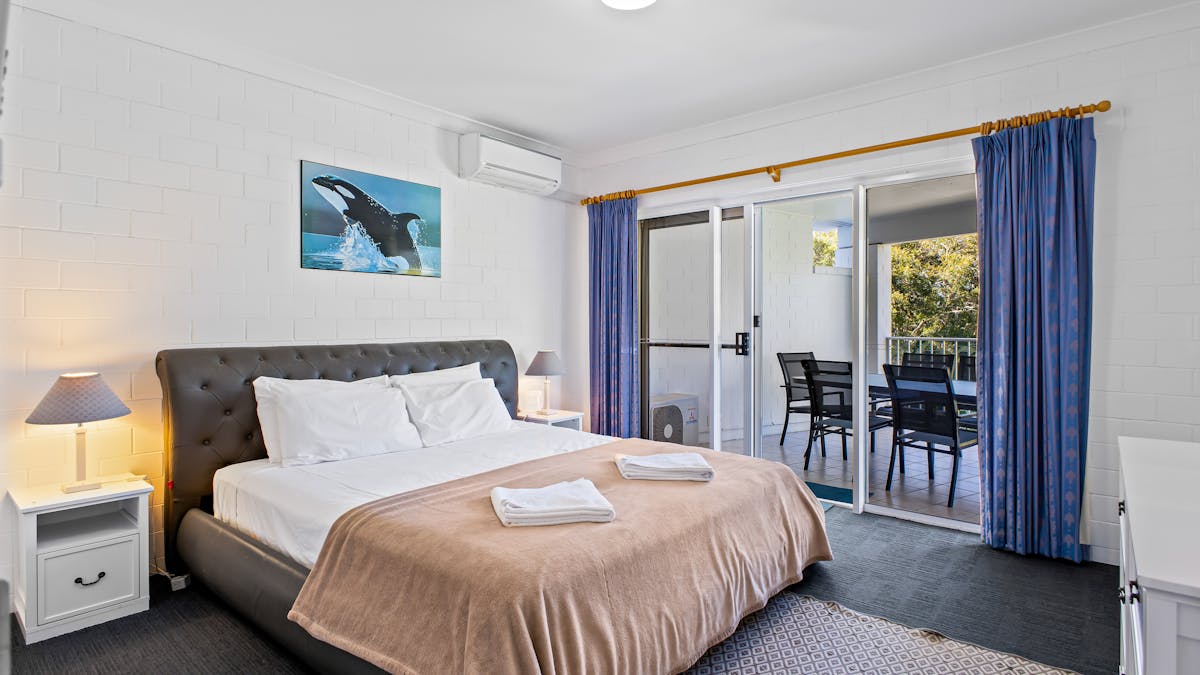 Master bedroom in 2 bedroom apartment