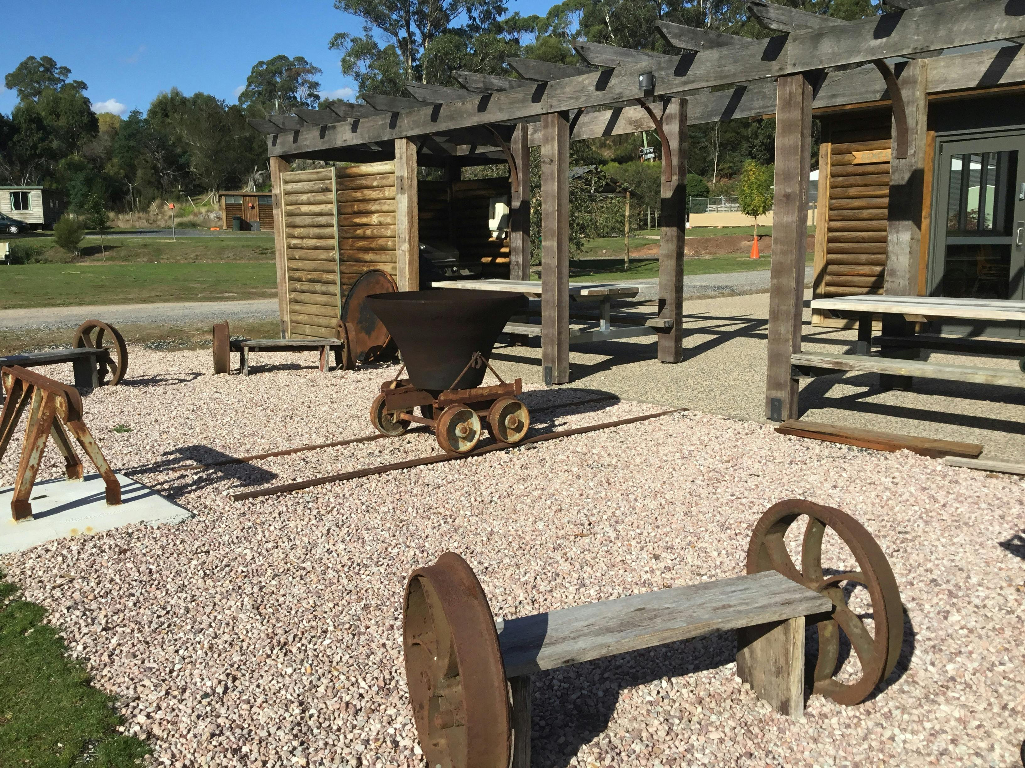 Communal fire pit and BBQ area for guests to enjoy