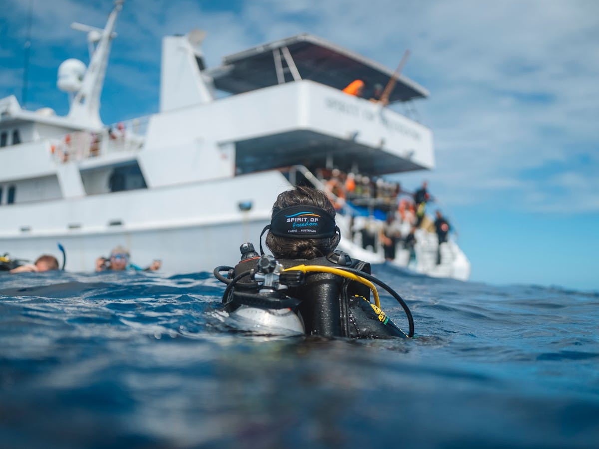 IN water shot of Spirit of Freedom