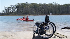 wheel chair accessable adapted kayak tour rental south durras batemans bay Murramurang National Park