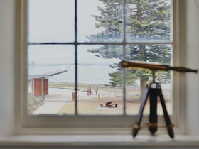 View of Port MacDonnell Harbour from an upstairs window inside the Customs House