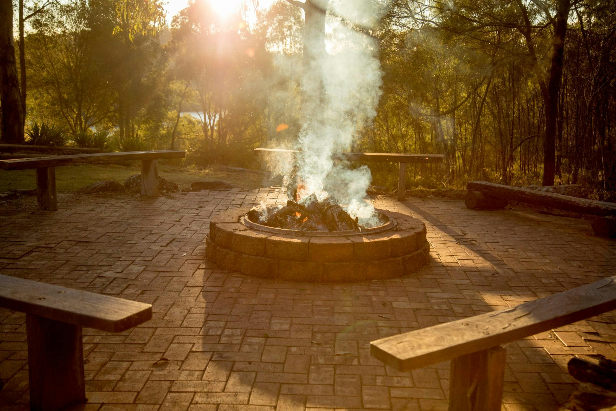 Cozy fire pit overlooking Lake Cooby