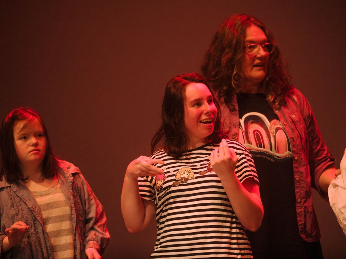 Students participate in an accessible musical theatre workshop
