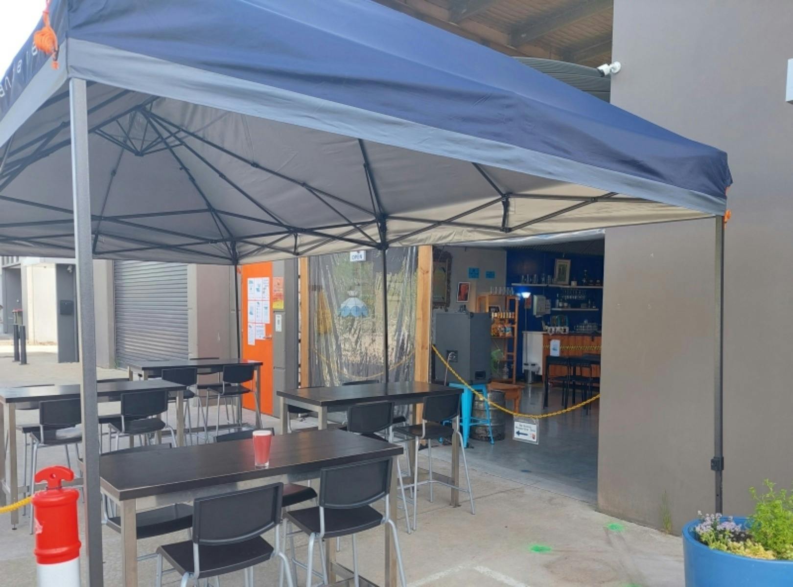 Outdoor marquee seating