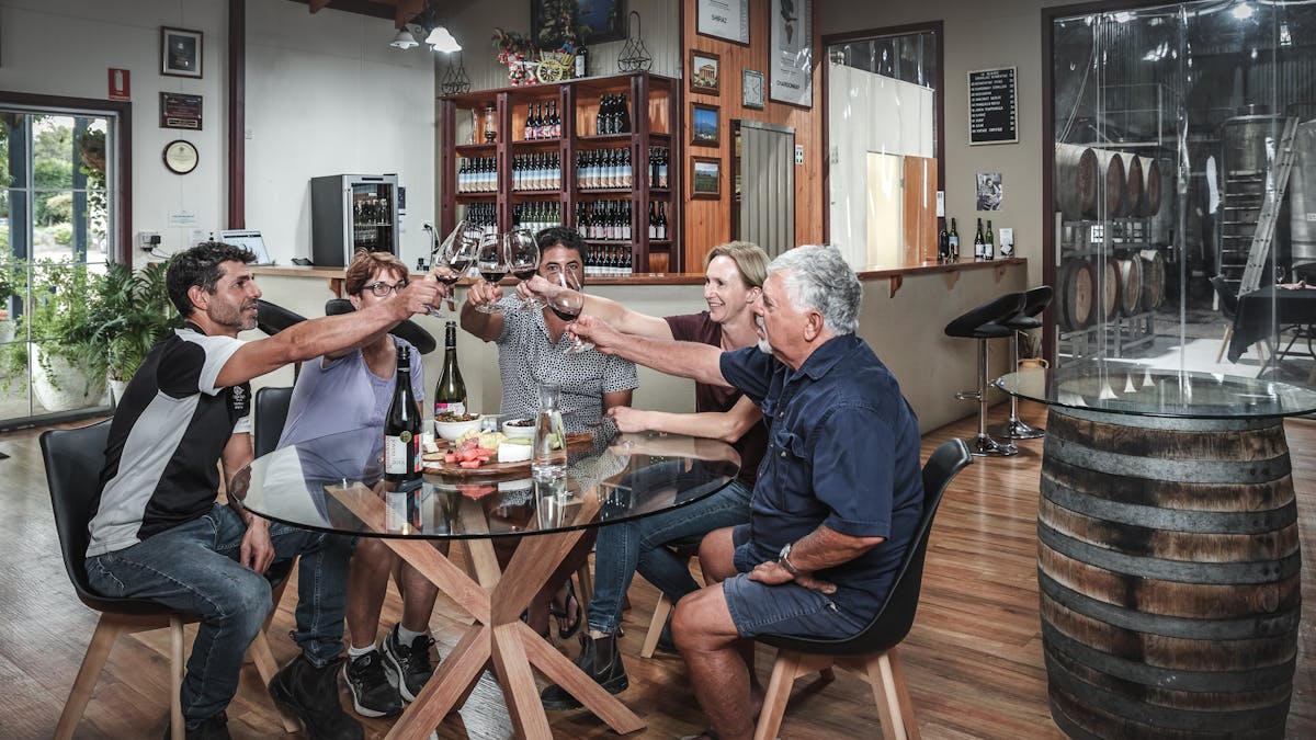The Costanzo Family in the Golden Grove Estate cellar door