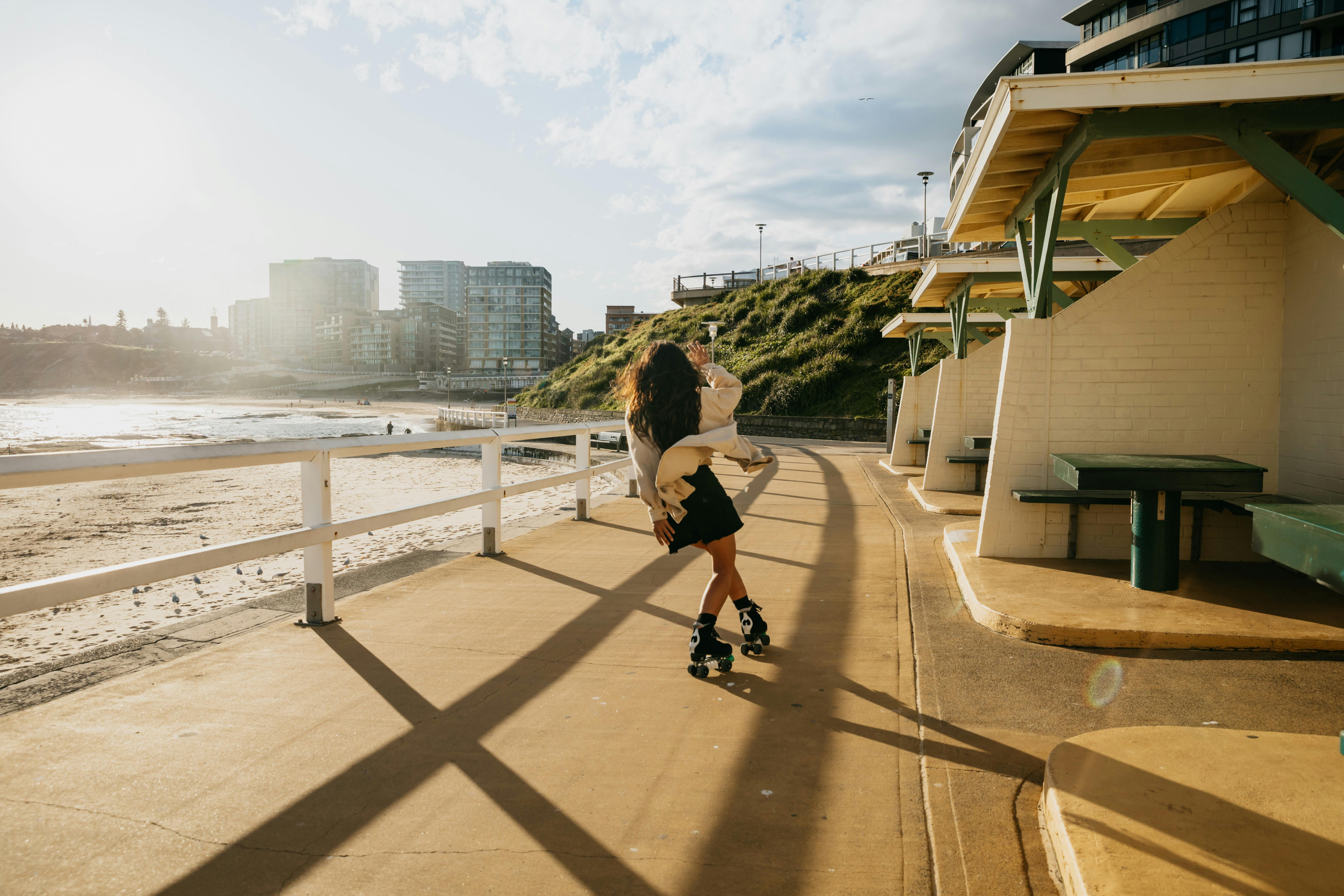 Rollerblading Newcastle Beach