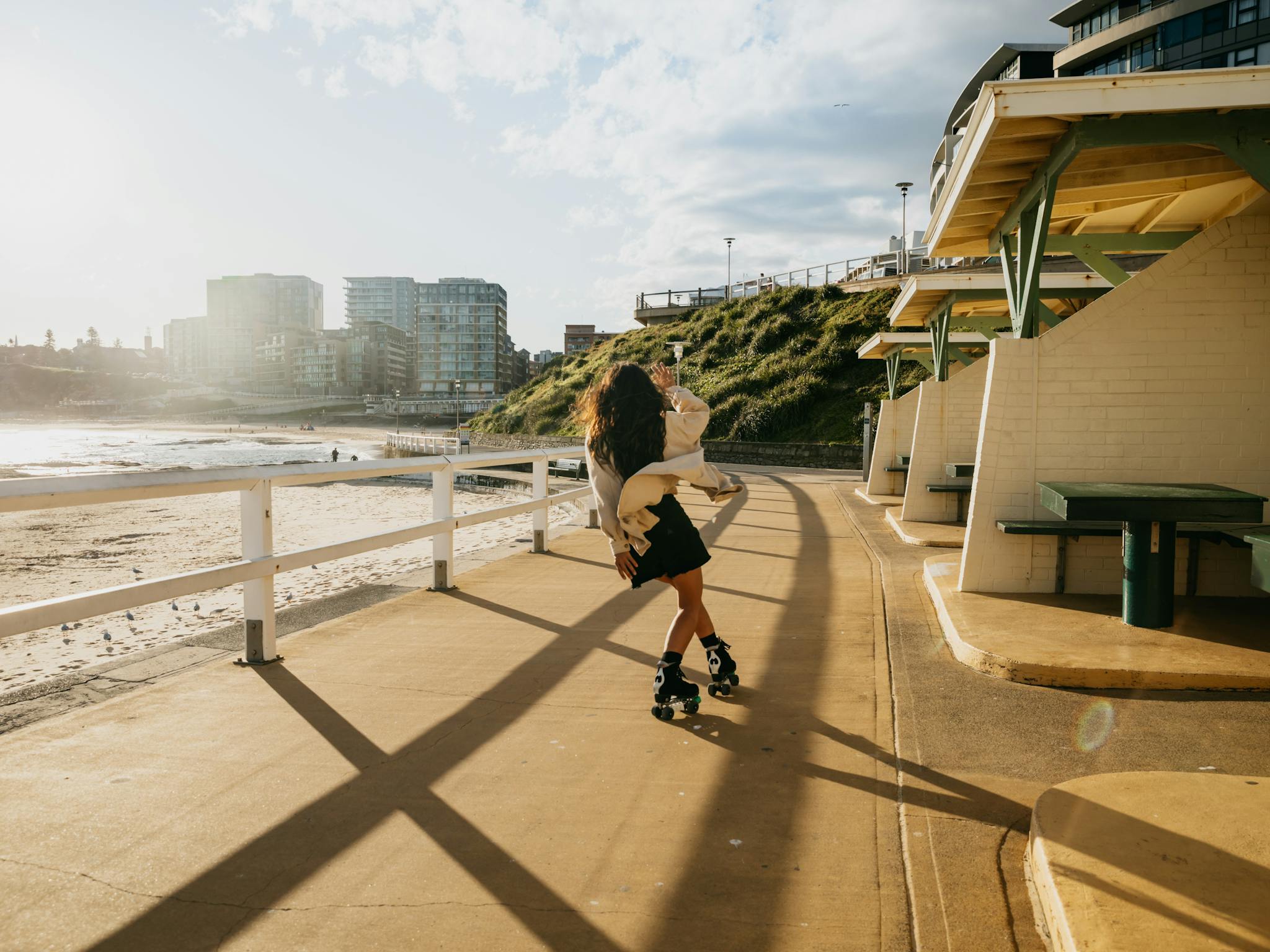 Rollerblading Newcastle Beach