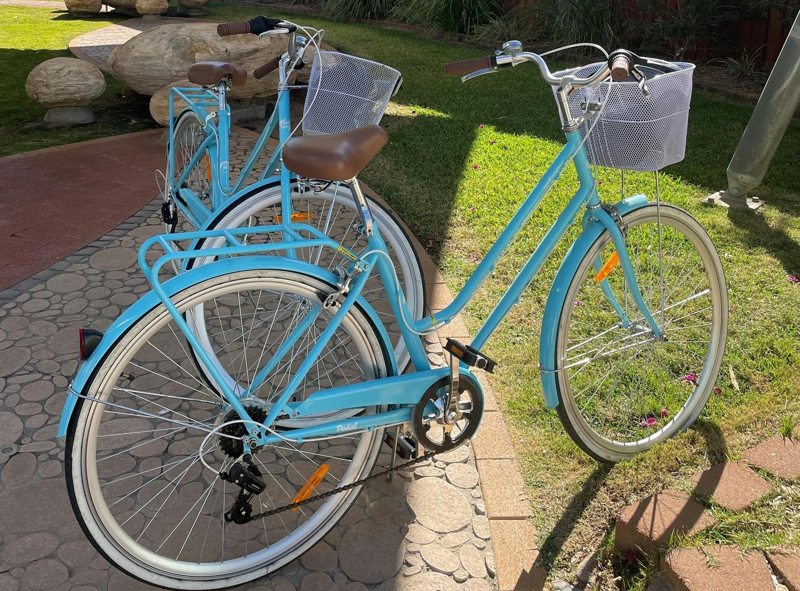 Cruiser bikes on display