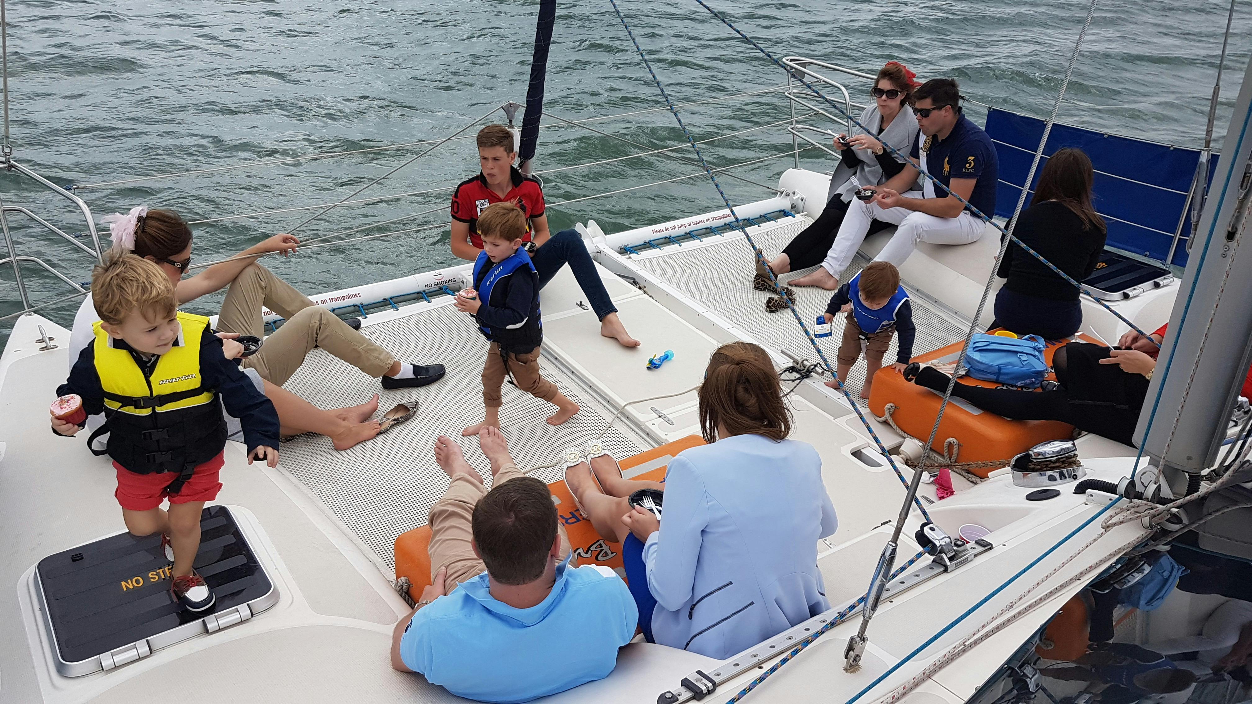 The large decks combined with the stability of a catamaran is perfect for families