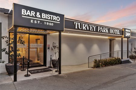 bar and bsitro  outside shot of the turvey park hotel