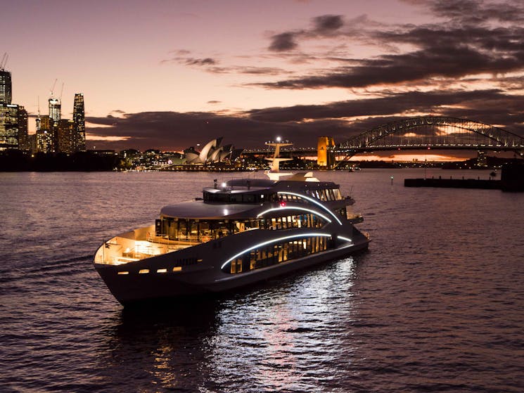 The Jackson at night on Sydney Harbour