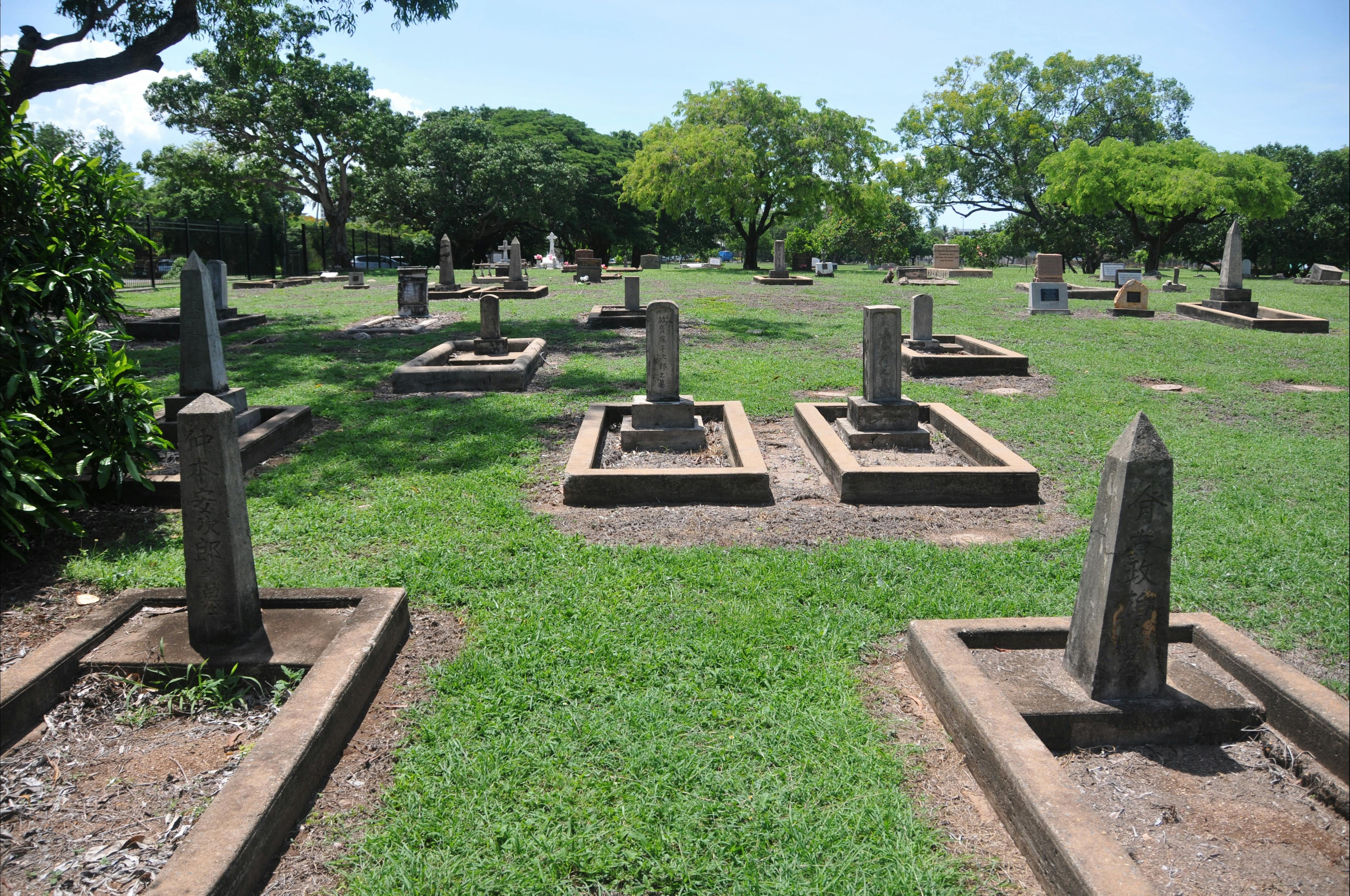 Japanese graves at the cemetery.