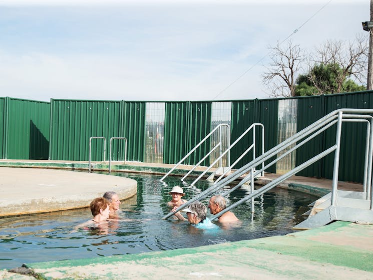 Visitors enjoying the bore bath