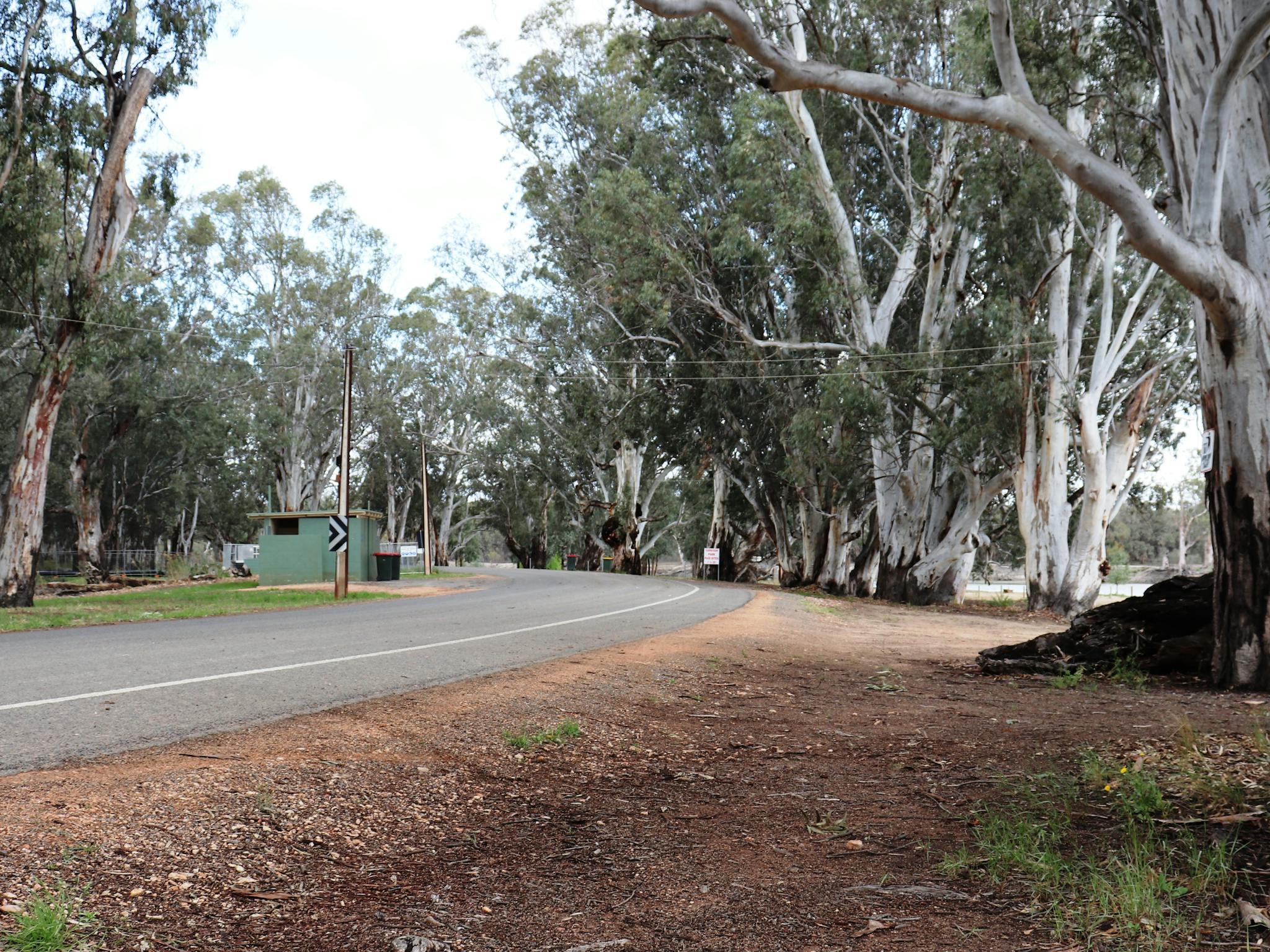 Visitors can access the riverfront via a sealed road.