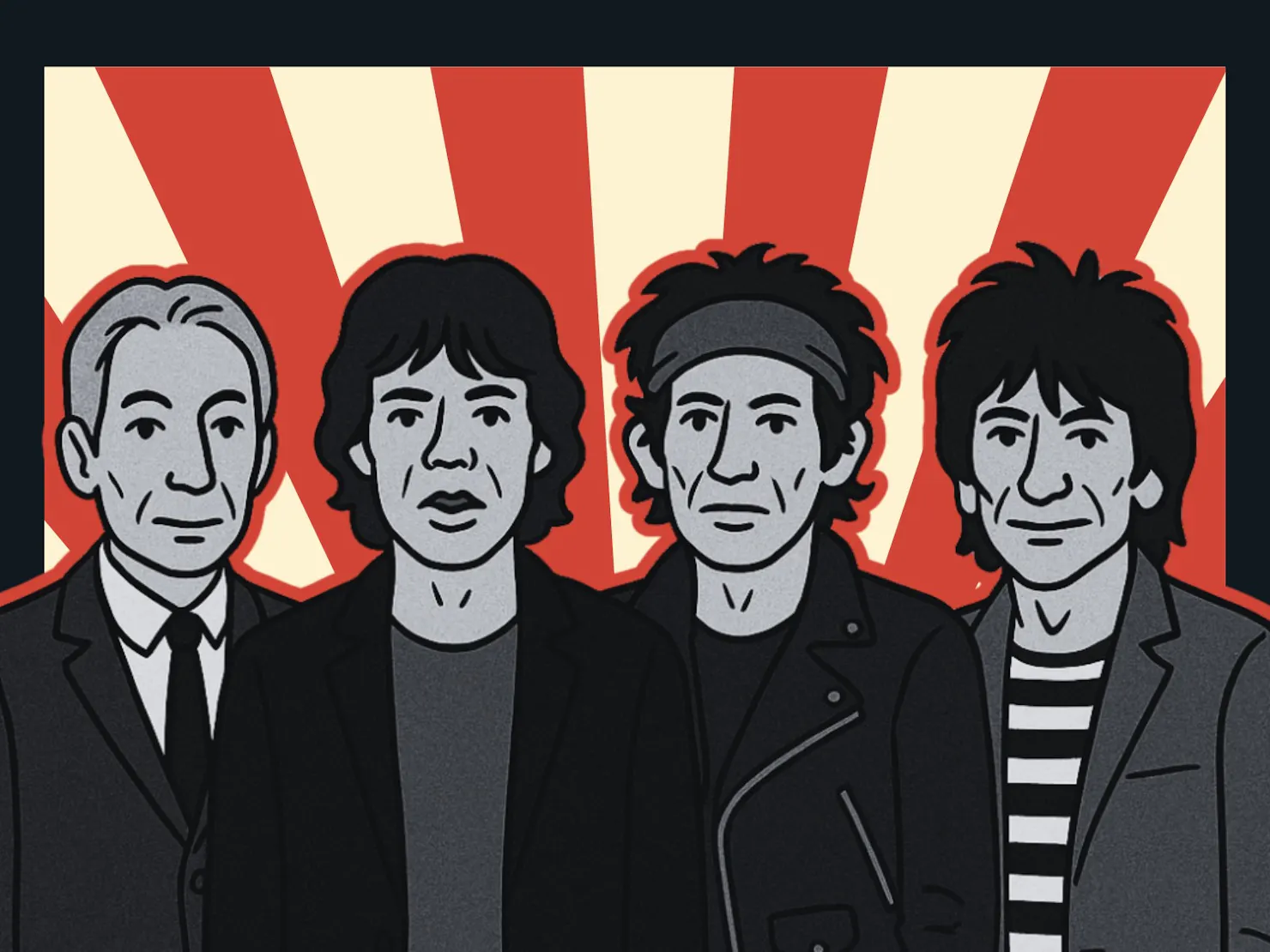Cartoon of band members