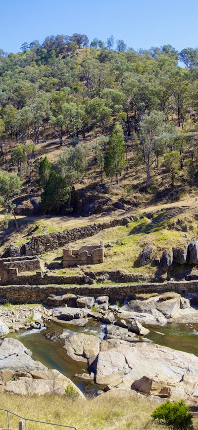 Adelong Falls Gold Mill Ruin from the viewing platform