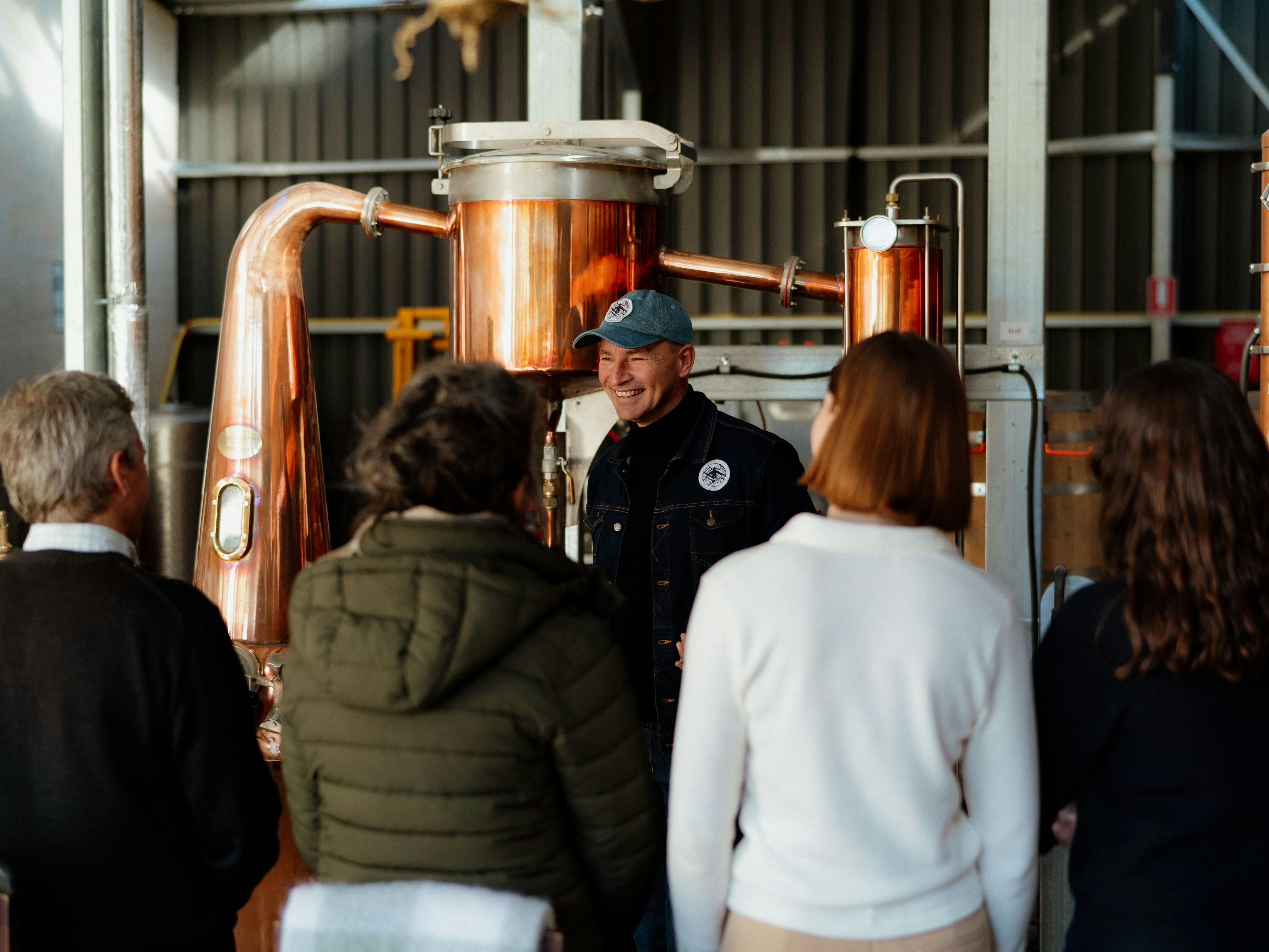 Guests meet the maker of Swiftcrest Distilleries bespoke gins and sipping spirits.