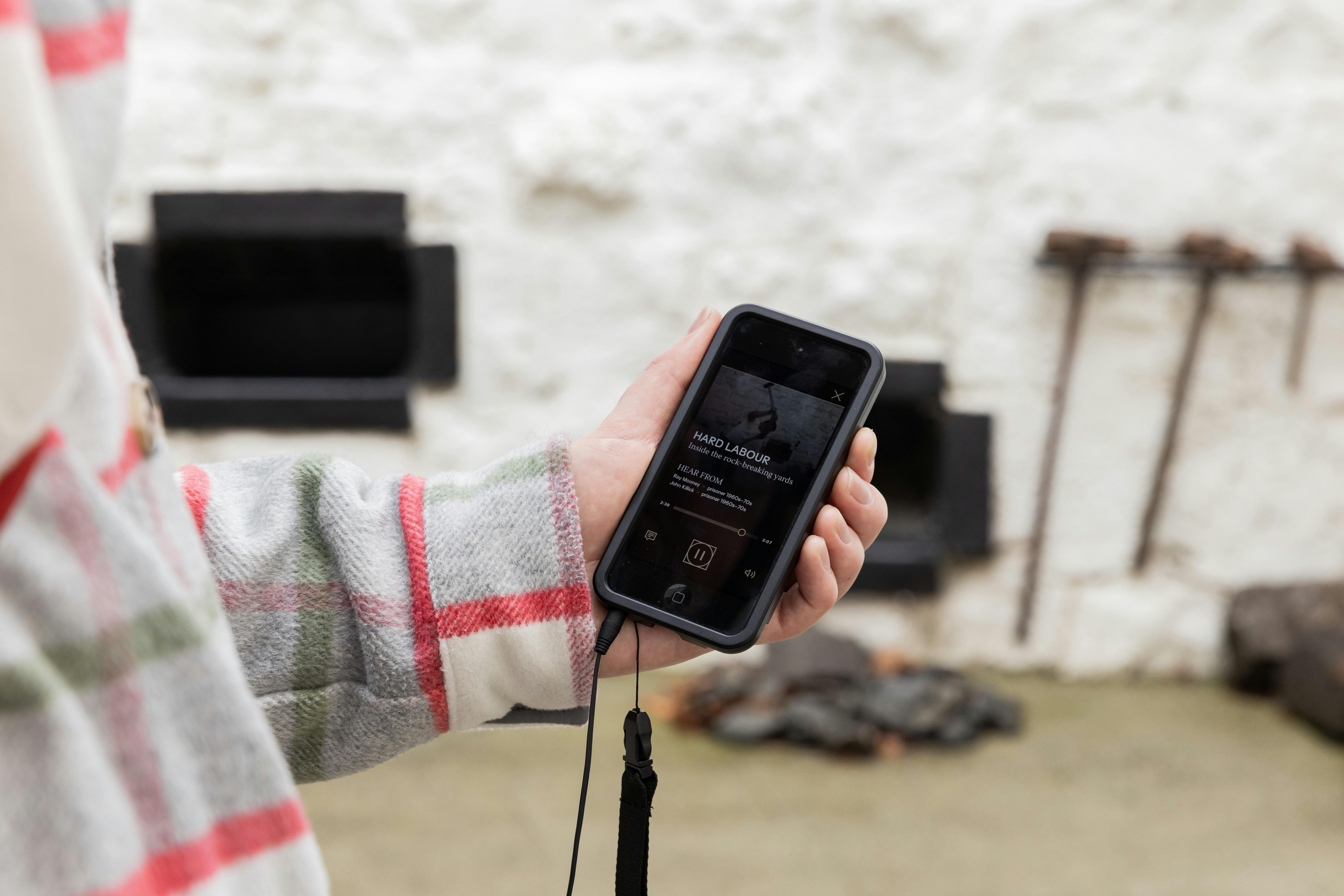 Audio guide in Rock braking yard