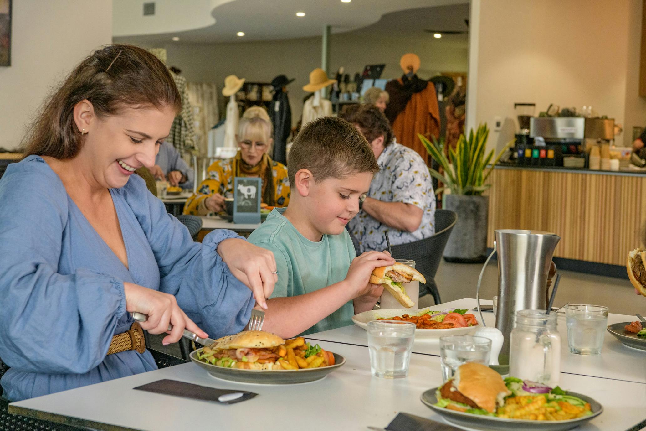 Enjoying a light meal at the AWHC Cafe