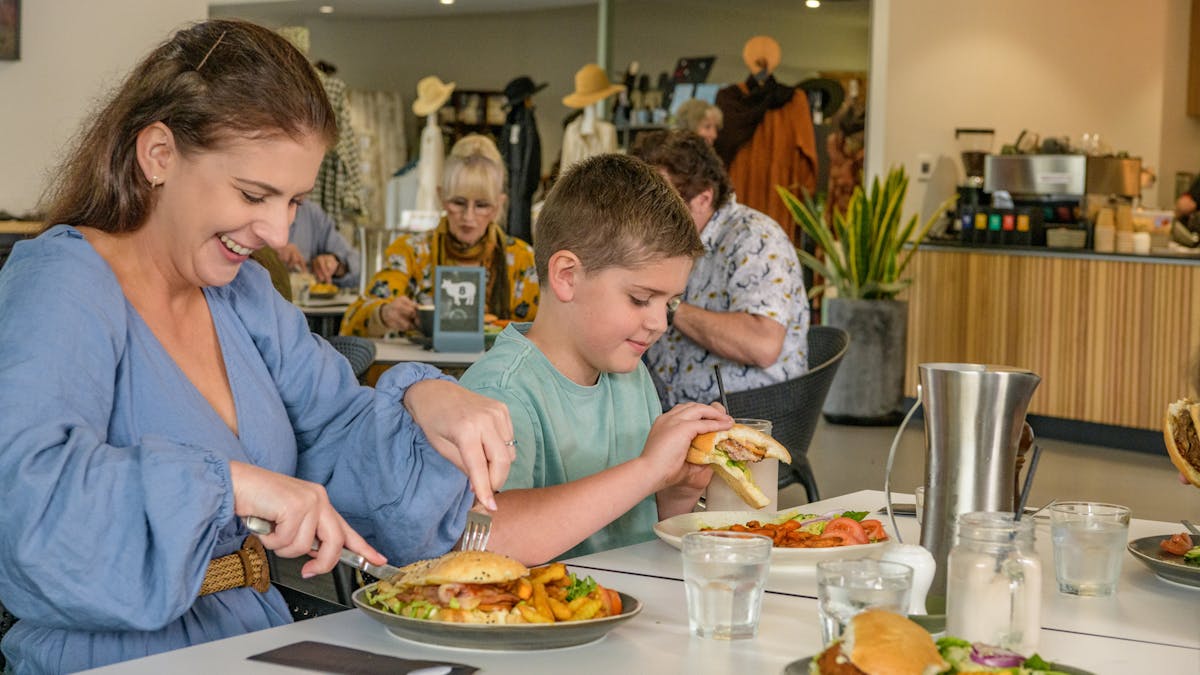 Enjoying a light meal at the AWHC Cafe